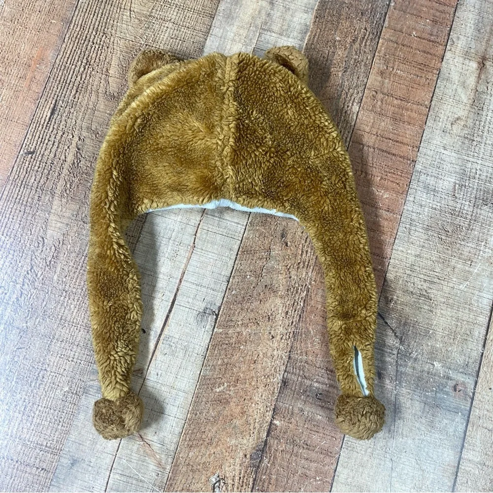 Kids Fuzzy Warm Brown Bear Fleece Hat Winter